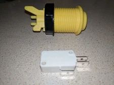 Yellow Suzo Happ arcade button w/ e-switch 50g force microswitch .250 connector
