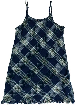 Womens Small Natural Reflections Blue Plaid Fringe Hem Dress Preowned *CUTE | eBay Womens Small Natural Reflections Blue Plaid Fringe Hem Dress Preowned *CUTE | eBay