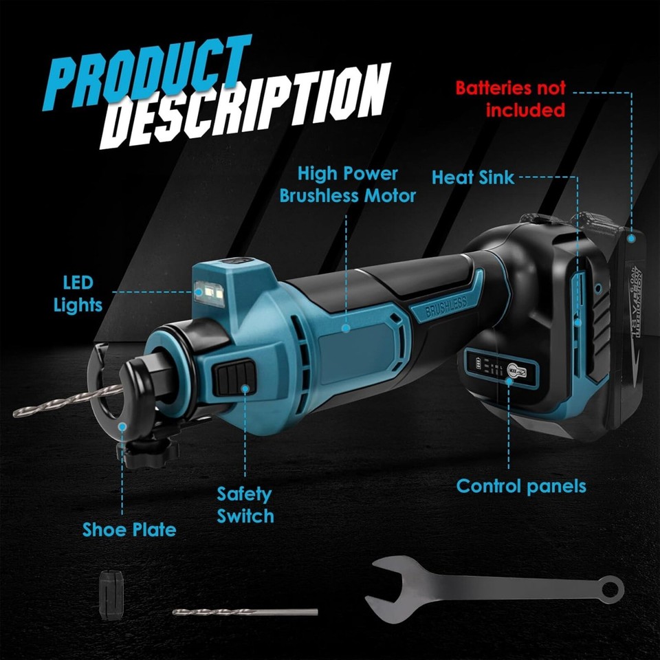 Cordless Drywall CutOut Tool for Makita 18V Battery 3 Variable Speed
