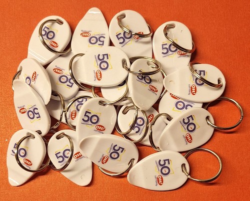 Ohio Lottery Ticket  Scratcher  Keychain Ring  50th  Year  Anniversary  Scraper - Picture 1 of 2