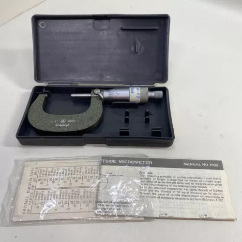 Mitutoyo No. 103-262 1-2" Outside Micrometer .0001"