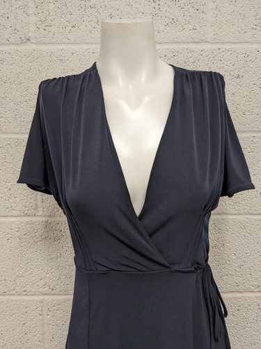French Connection Alexia Crepe Jersey Wrap Dress Navy Blue Size 10 - New - Picture 3 of 7