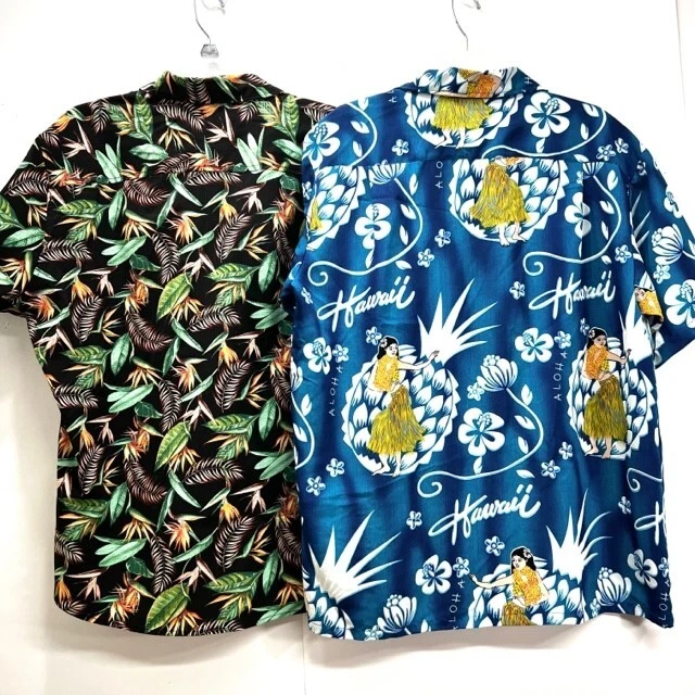 Lote de 2 camisas para hombre XL: Roundy Bay azul ALOHA y verde floral APT. 9 Foto 3 de 4