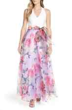 Eliza J Floral Chiffon Skirt Ballgown (size 4)