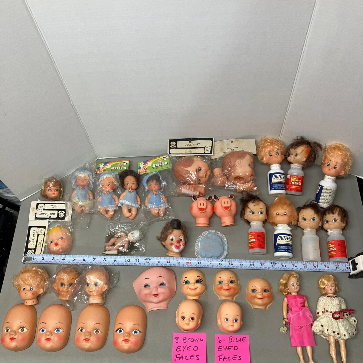 Vintage Lot Mixed Doll Craft Making Parts Heads Faces Arms Hands Legs Pigs  Toys | eBay