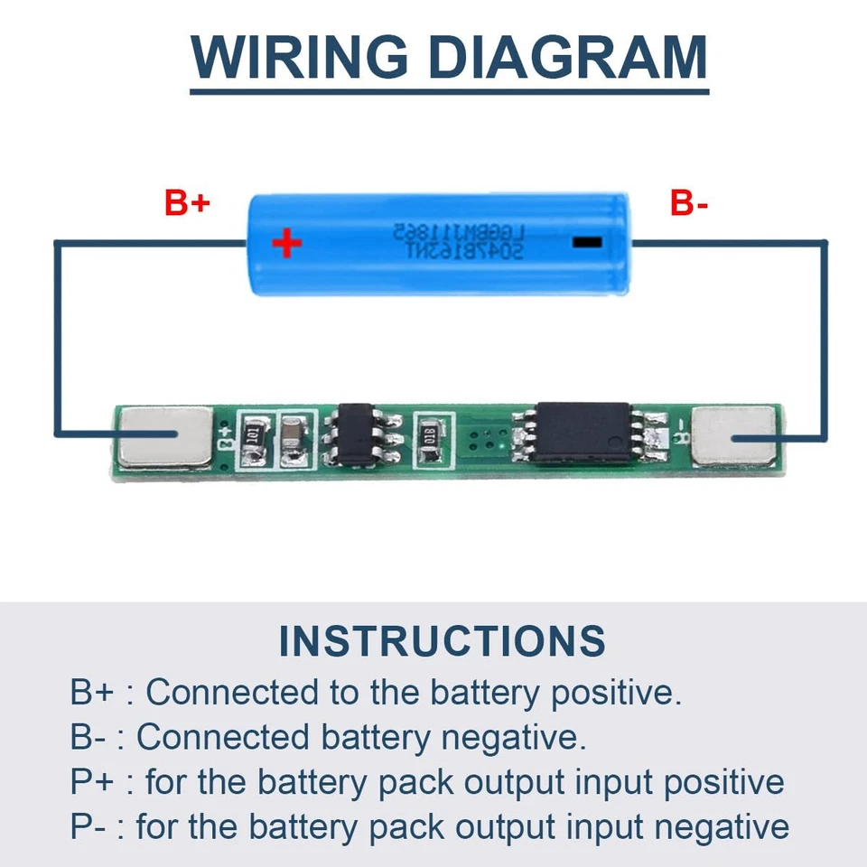 10x 1S 3.7V 3A Li-ion Lithium LiPo BMS Protection PCB Board 18650 Charger Module - Image 2 of 4
