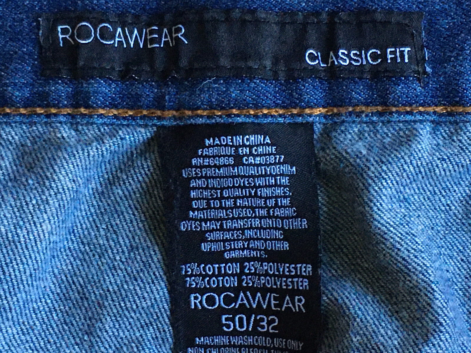 Rocawear Mens Size 50 Original Fit Dark Wash Straight Leg Jeans Size 50