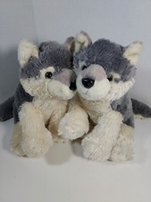 Aurora Wolf Dog Huskies Destination Nation 14 Plush Stuffed Animal Weighted Paws