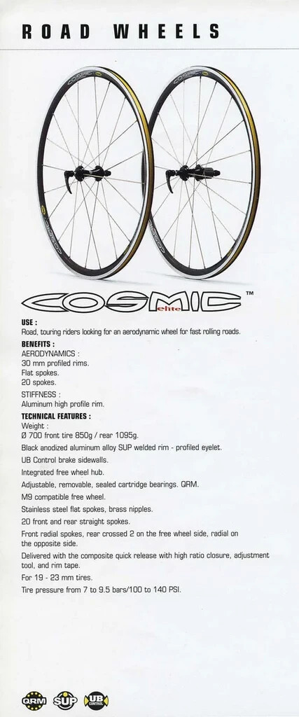 Roue Arrière Mavic Cosmic SL 40 700 | 9x130mm | Patins
