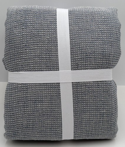 Pottery Barn Belgischer Flachs Leinen KING Waffelmuster Bettbezug ~ Chambray Blau - Bild 2 von 2