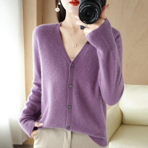 Damen Herbst und Winter lose Übergröße Strickjacke Pullover Jacke Mode - Bild 40 von 43