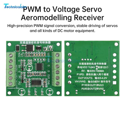 PWM to Voltage Servo Dual Channel Receiver Signal Converter RC Motor Controller