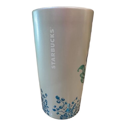 Starbucks Tumbler Kaffeetasse Becher Deckel blau grün Sirene Meerjungfrau Keramik 12oz NEU - Bild 4 von 8