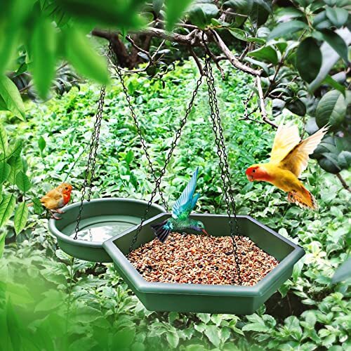 Hanging Bird Bath,Bird Bath - Bird Feeder, 2 in 1 XL Hanging Bird Feeder & - Bild 4 von 6