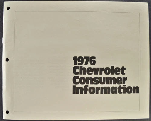 1976 Chevrolet Consumer Info Brochure Camaro Corvette Caprice Malibu Wagon Nova