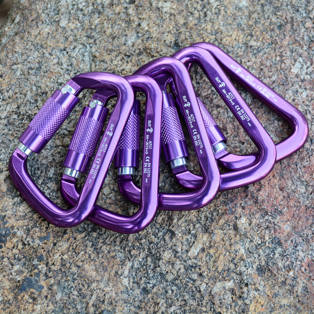 Lot(PACK 5) Auto Locking Twist Carabiner Rock Tree Climbing Clips