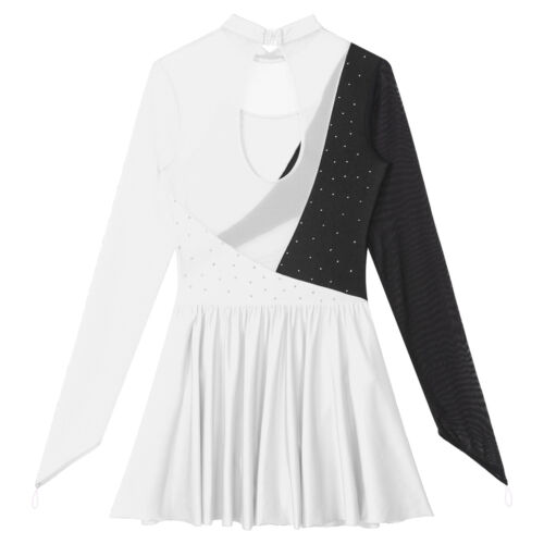 Gonna donna abito strass ginnastica danza body color block abbigliamento danza - Foto 48 di 61