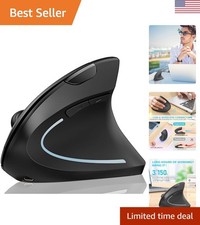 Ergonomic Wireless Mouse with Rechargeable Battery: 1000/1200/1600 DPI Precision