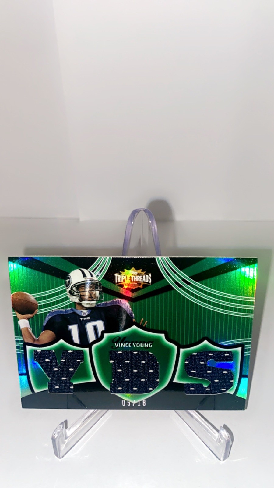 Vince Young RC 2006 Topps Emerald Triple Threads Game Used Relic Titans /18