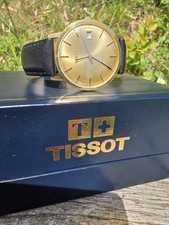 Tissot Stylist FAR050 Manual Wind Gold Dial 33mm Black Leather Strap Box