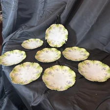 rs germany porcelain set Of 8 Dessert Plates Porcelain Scalloped Purple Floral