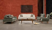 Moderne Graue Sofagarnitur Aus Textil Und Holz