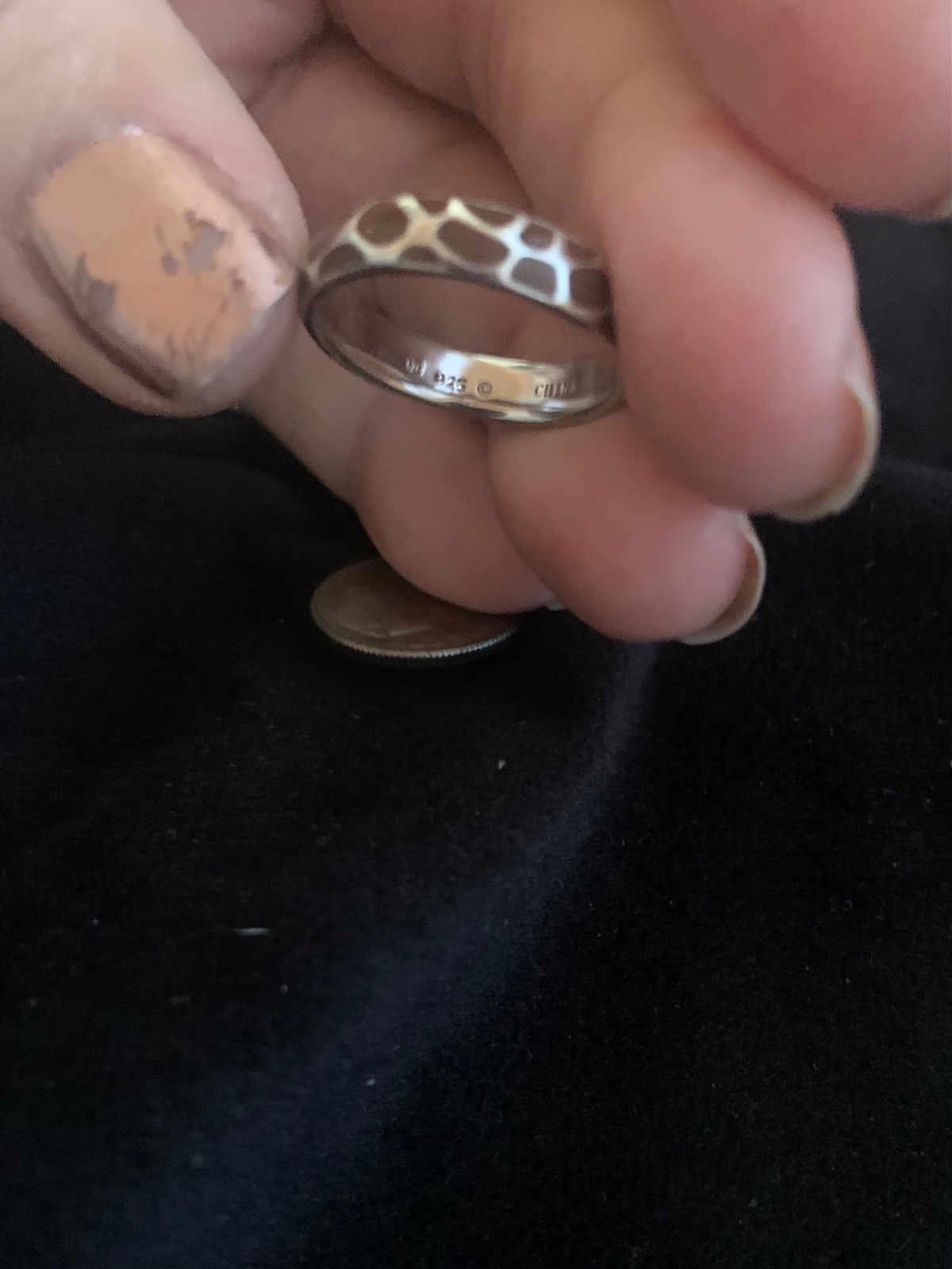 Sterling Silver 925 Stackable Polished Enameled B… - image 1