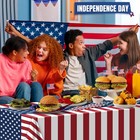 OHOME 4th of July Decorations - Patriotic American Flag Plastic Tablecloth for
