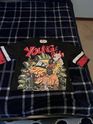 Young and Rich Black Graphic T-shirt
