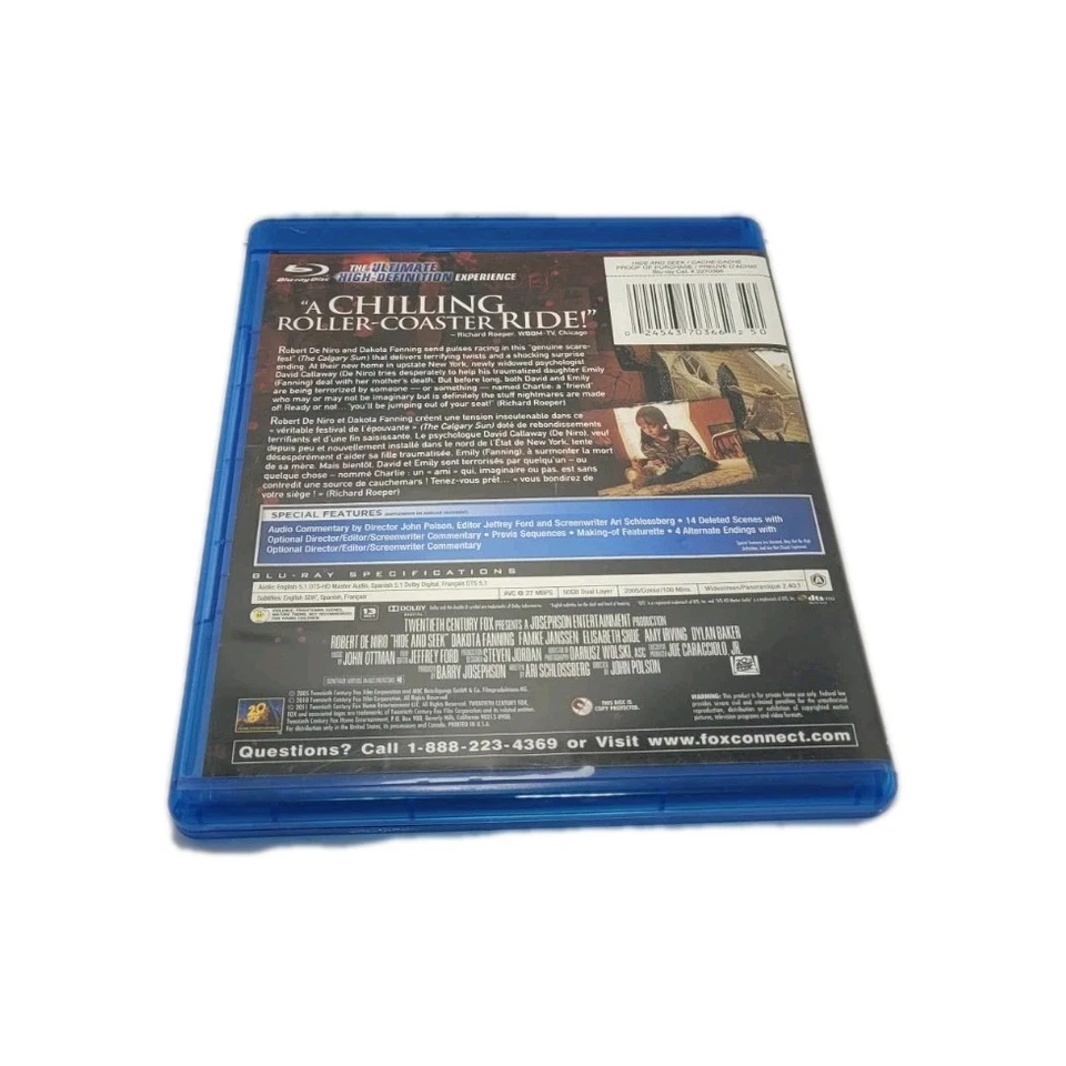 Hide and Seek (Blu-ray) Good Condition Tested Rare Robert De Niro - Image 4 of 4