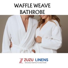 Waffle Weave Kimono Style White Wholesale Hotel, Spa Bath robes