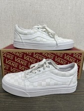 Vans Ward Checkerboard White/White VN0A3IUNW51 Canvas Shoes Sneaker Womens 6