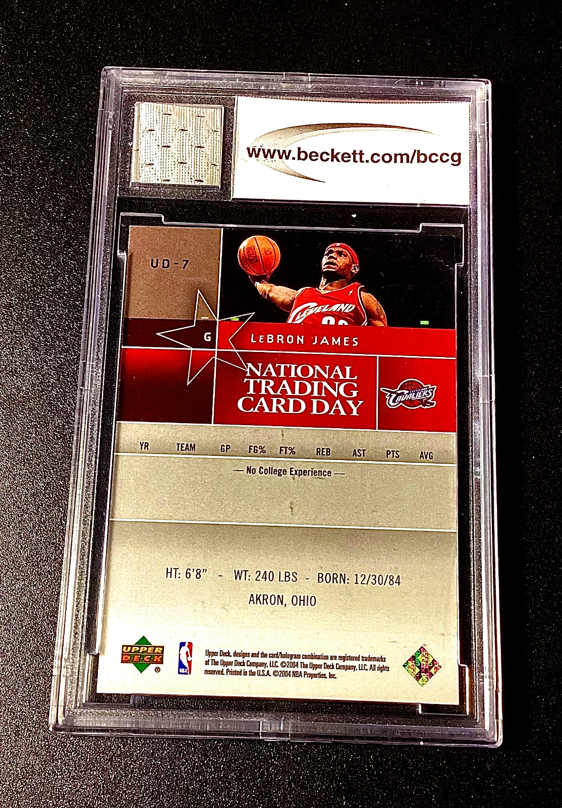 Lebron James Game Used Jersey BCCG 10 Rare 2004 Upper Deck Beckett Cavs Lakers 1 view 4