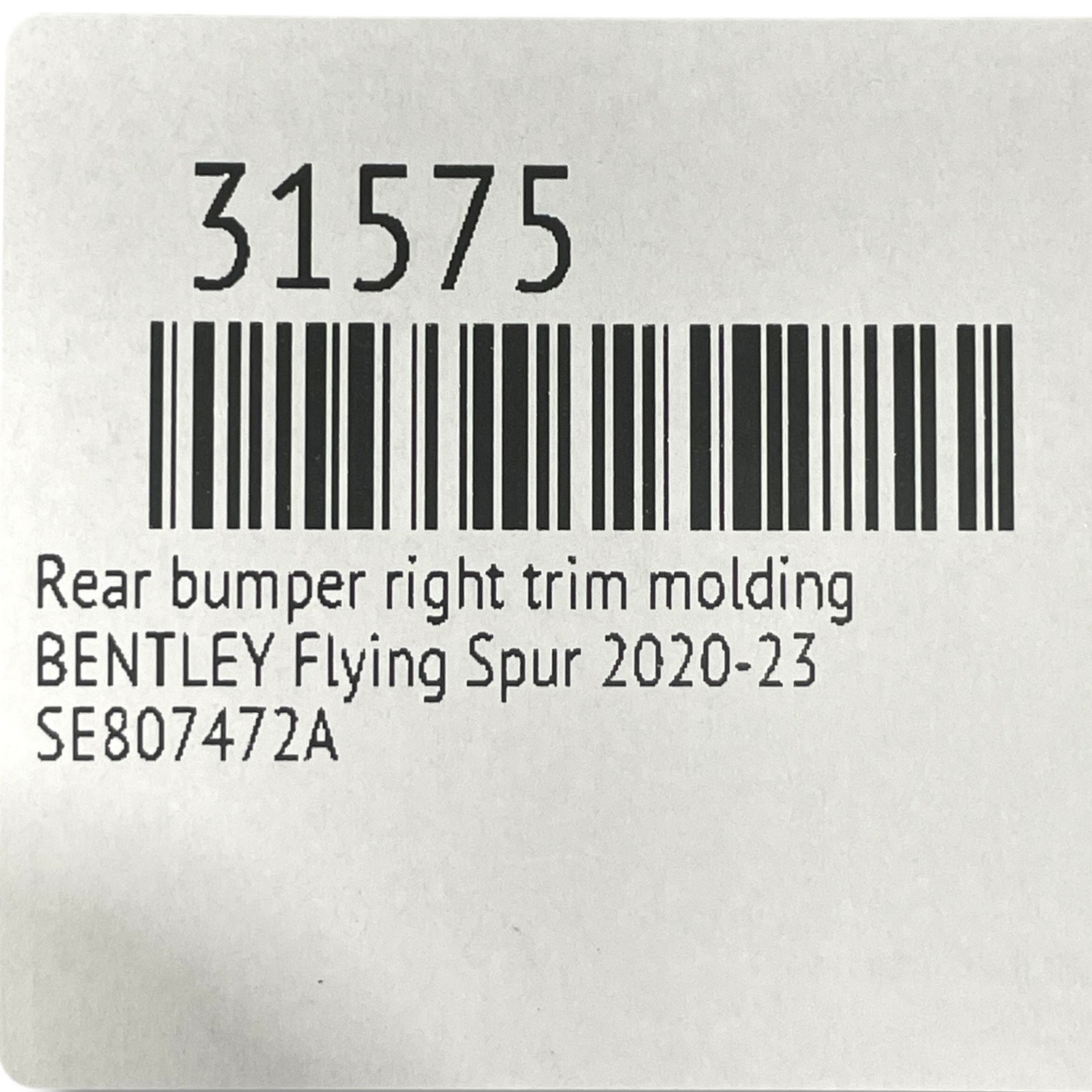 Bentley Flying Spur 2019-2023 Rear Right Bumper molding P/N 3SE807472