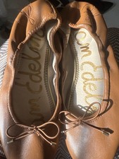 Sam Edelman Felicia Ballet Flats Women 6.0 Brown Leather Bow Balletcore