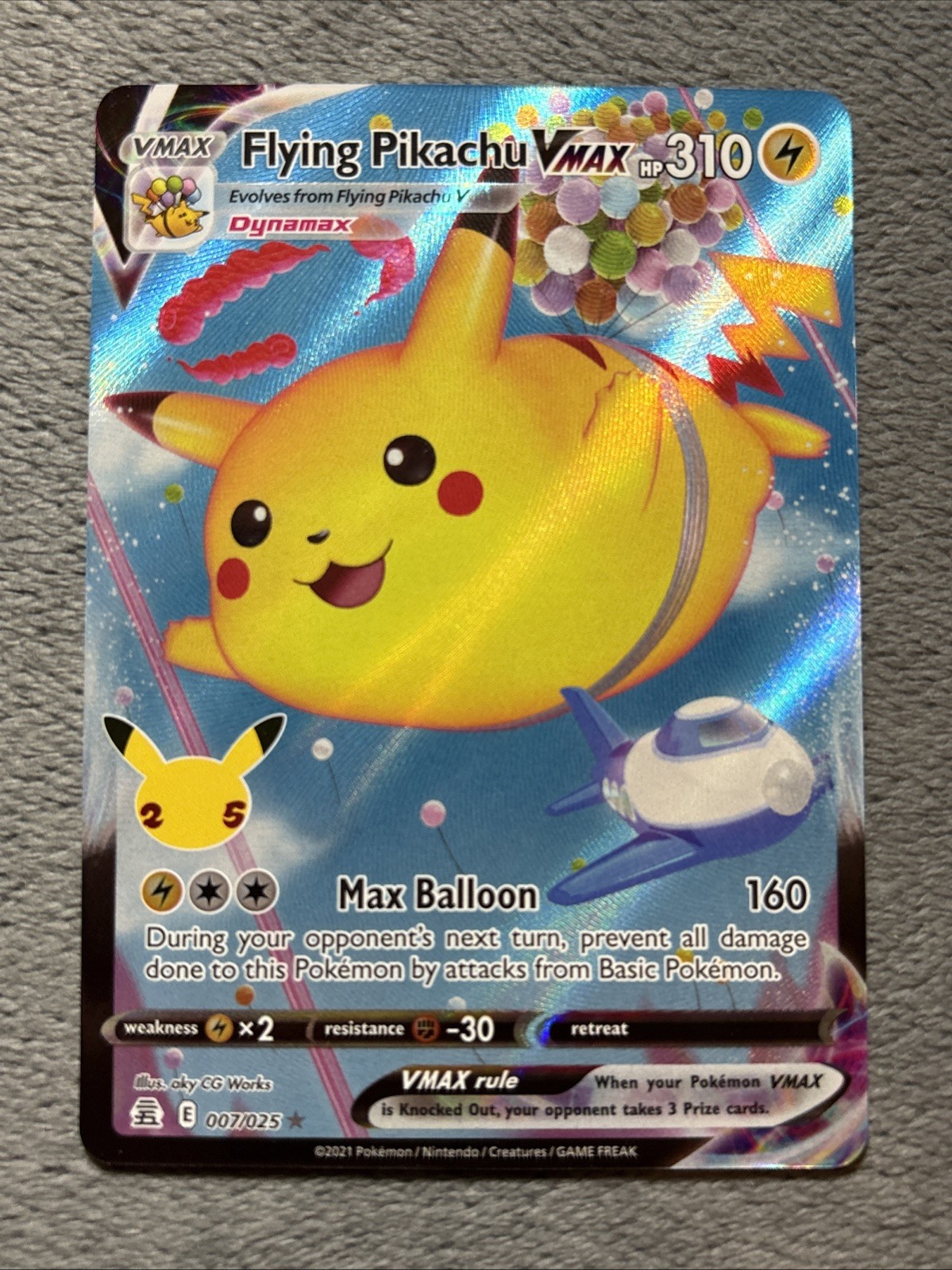 Flying Pikachu VMAX 007/025 Pokemon Cards Celebrations 25th Anniversary NM