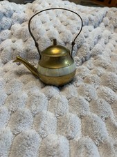Vintage Miniature Brass Decorative Teapot Rare Very Nice Made In China