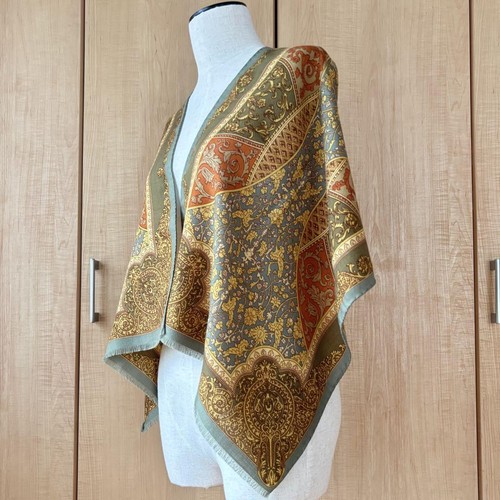 Etro Seide Wolle hochwertiges Material Paisleymuster grün Schal GEBRAUCHT OHNE KARTON K - Bild 10 von 10
