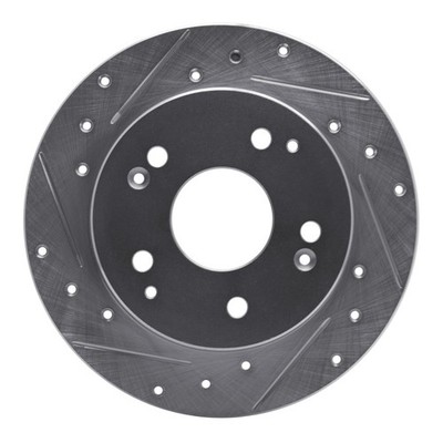 R1 Concepts Rear Left Drilled & Slotted Brake Rotor for Acura Integra & Honda