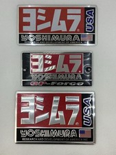 Red Yoshimura Alluminio Emblema Set 3 Pezzi USA GP Classic Accessorio Auto Personalizzato Dr