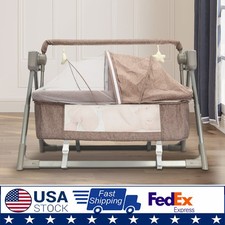 Portable Electric Baby Swing Cradle Bassinet Rocking Crib Infant Bed Cradle New