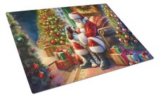 Welsh Springer Spaniel and Santa Claus Glass Cutting Board Large DAC4166LCB