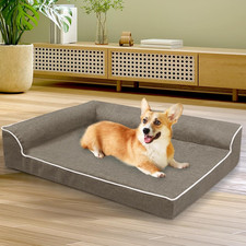 Orthopedic Dog Bed, Dog Cat Memory Foam Anxiety Pet Sofa Bed for Medium Large Do