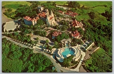 Vintage Hearst Castle Aerial View California Dexter Press Postcard