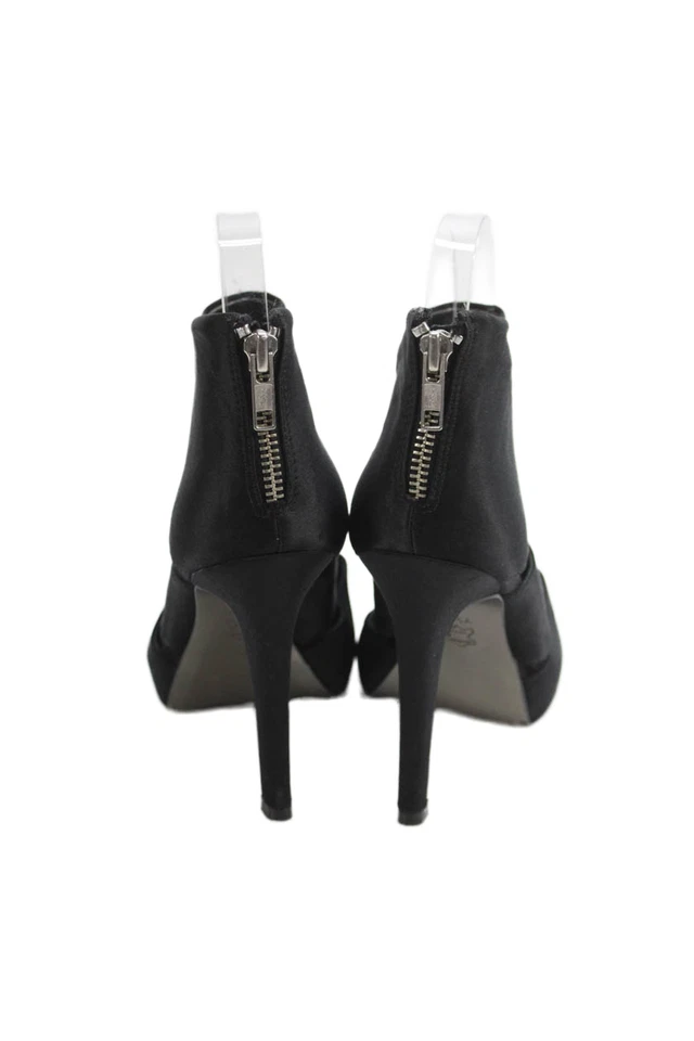 Botines Tory Burch para mujer satinados recortados punta abierta negros talla 7,5 medianos Foto 4 de 4