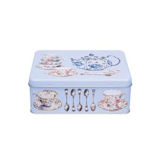 One Sugar Please Teaset Design Deep Rectangular&nbsp;Tin 195 x 154 x 75 mm