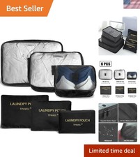 Durable Reusable Packing Cubes - 6-Piece Set for Efficient Travel Organization