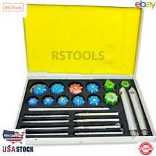 Engine Valve Seat Carbide Face Cutters 12 Pcs Set 30, 45, 70/20 Bore Degree USA