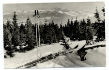 RPPC snow skiing Paltinis Romania vintage postcard e859