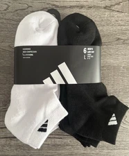 Adidas Men's Athletic Cushioned Low Cut Ankle Socks LARGE 8-12 6 Pack Climacool